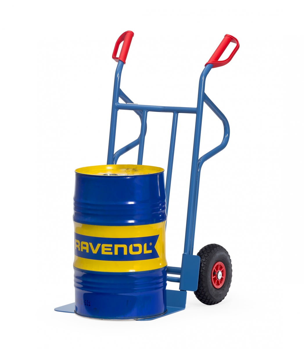 Fetra stalen buiskruiwagen met massieve rubberen banden, hoogte 1200mm, schep 150x450mm