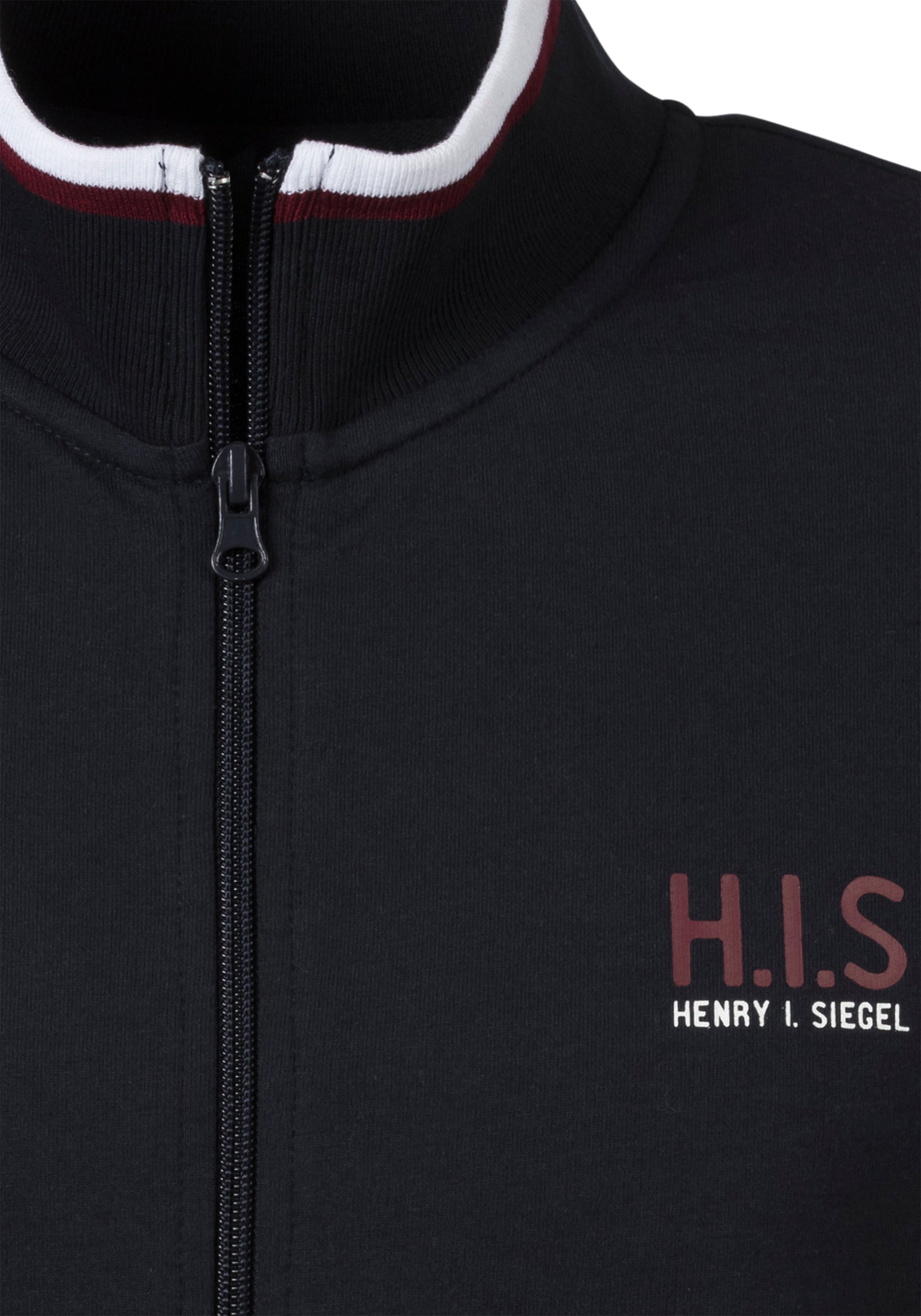 H.I.S Sweatjacke , Stehkragen mit Streifen
