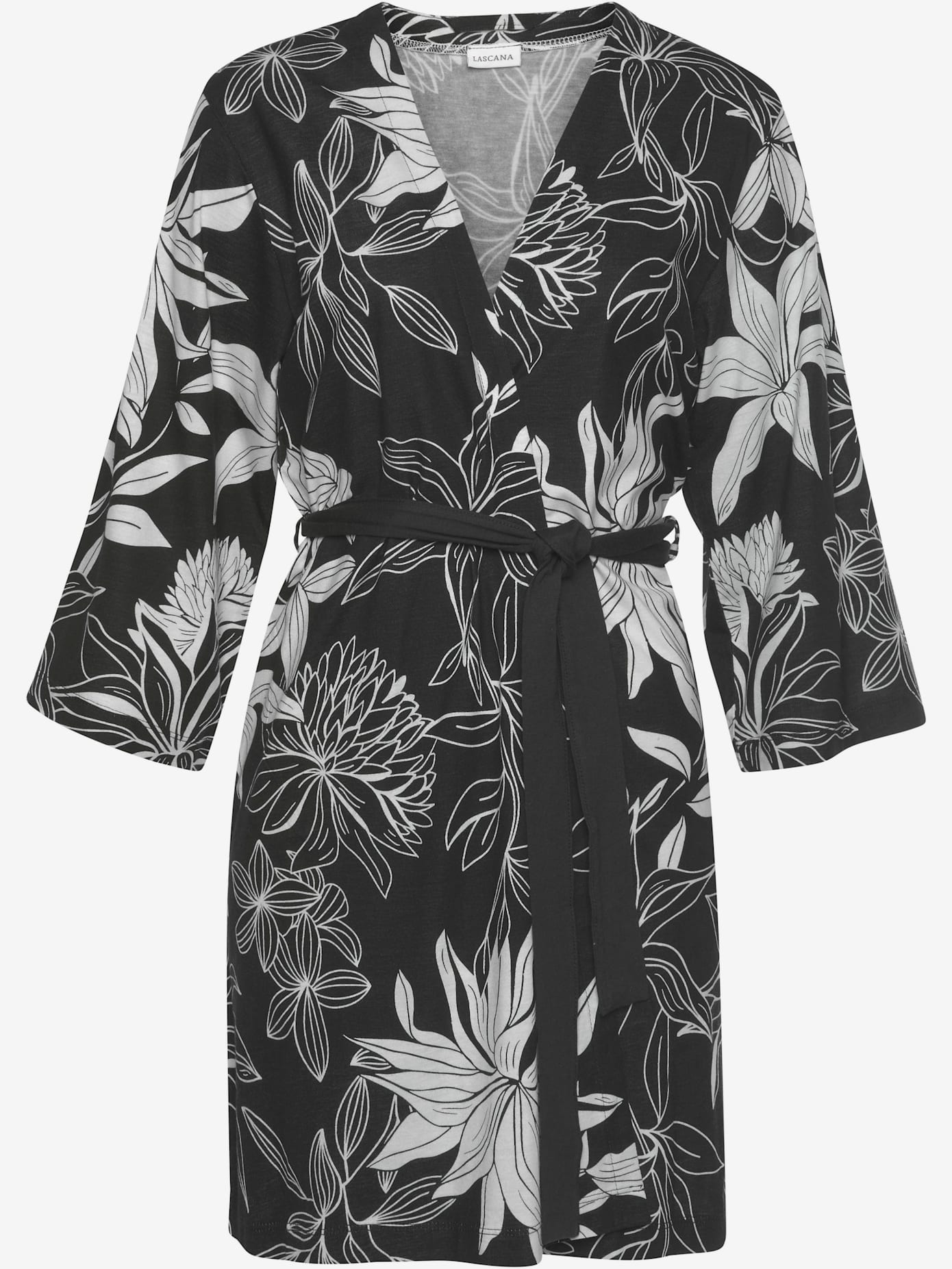 Kimono court à imprimé floral