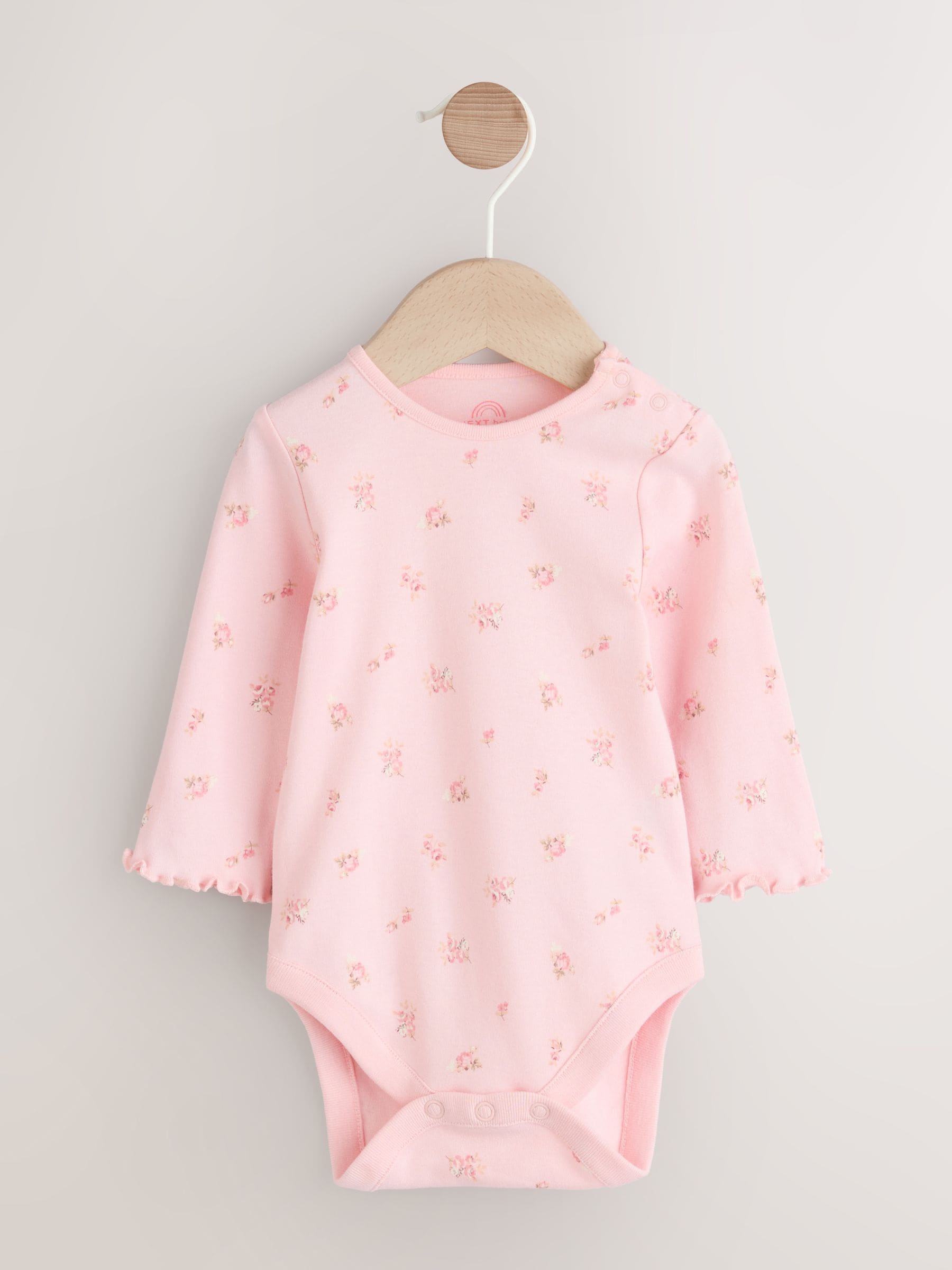 Roze met vrolijke print - Baby Print Bodysuit met Lange mouwen en Corduroy bretelbroeken Set 2 Pieces (0mnd -2jr)