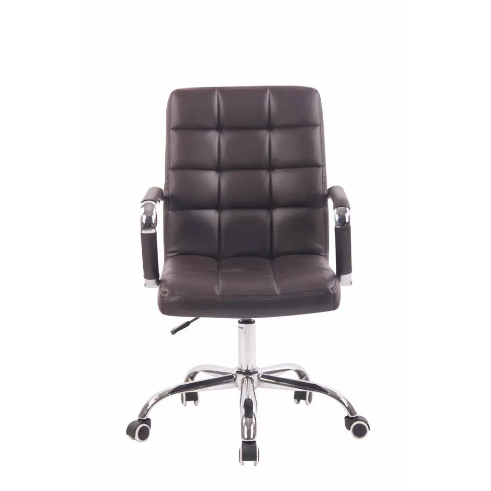 CLP Bureaustoel Deli chroom Frame - Kunstleer - bruin