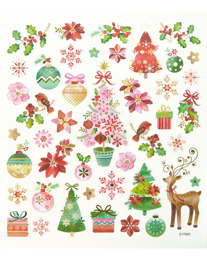 Charming-Sticker CHRISTMAS III mit 2 Bögen in bunt