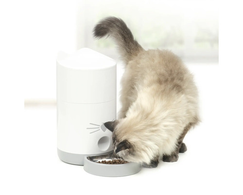 catit Pixi Smart automatische droogvoerbak voor huisdieren, wit, bedienbaar en programmeerbaar via gratis app, tot 12 maaltijden per dag, luchtdicht