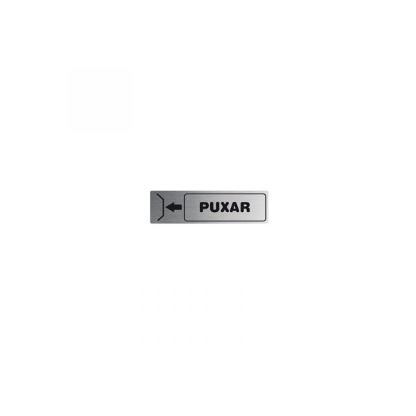 Placa Sinalética Alumínio - Puxar (18x6cm)