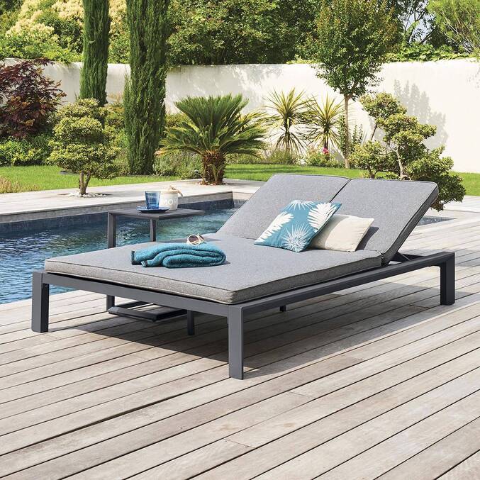 Lit de piscine double ÉVASION Anthracite & Graphite