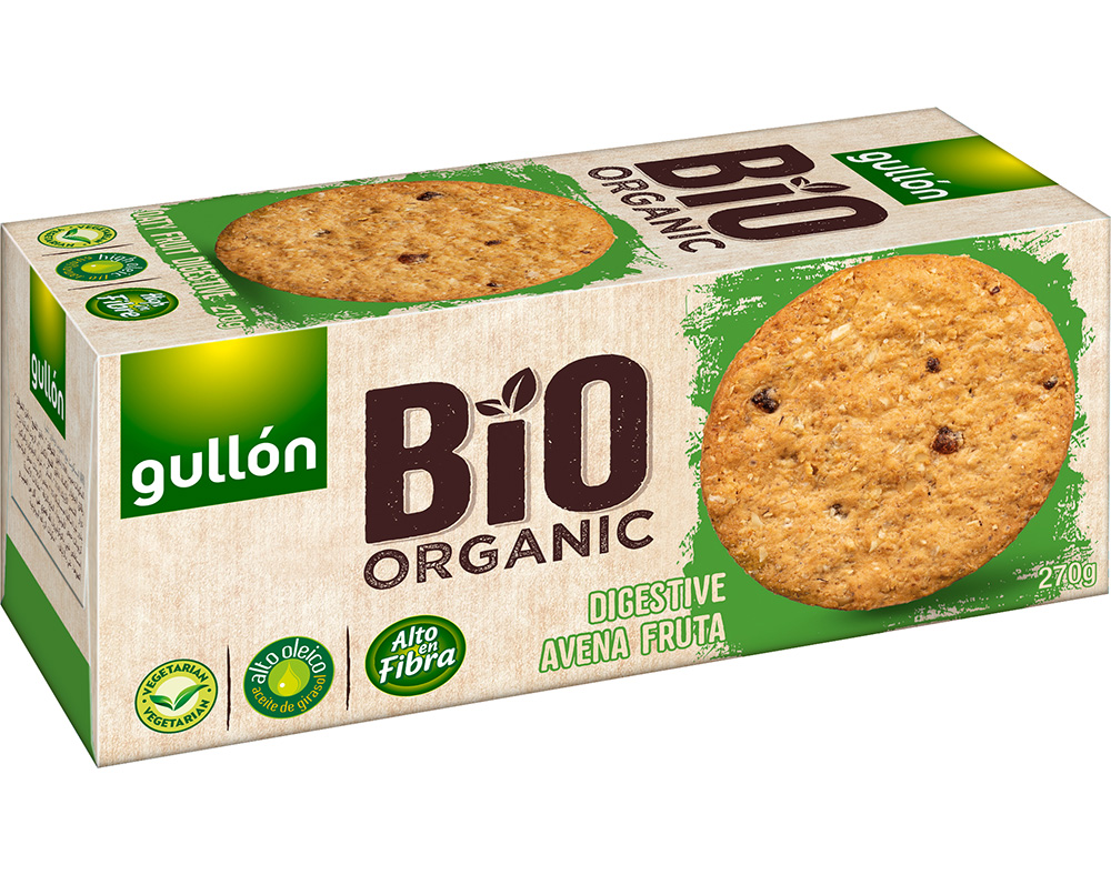 BOLACHA GULLON DIGESTIVE BIO AVEIA FRUTA 270G