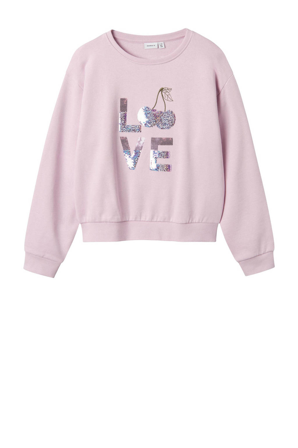 NAME IT sweater roze met pailletten