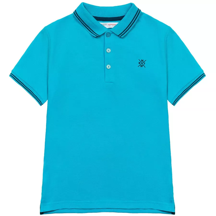 MINOTI Poloshirt mit Kontrastelementen Hellblau