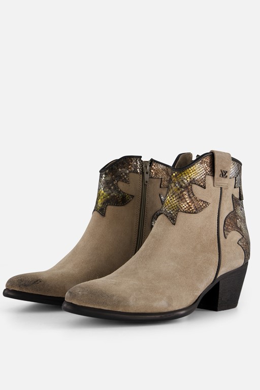 Lazamani Cowboylaarzen taupe Leer