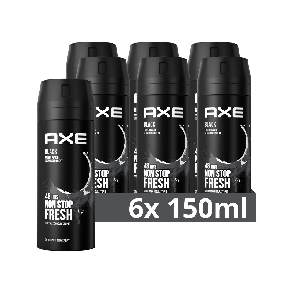 6x Axe Deodorant Bodyspray Black150 ml