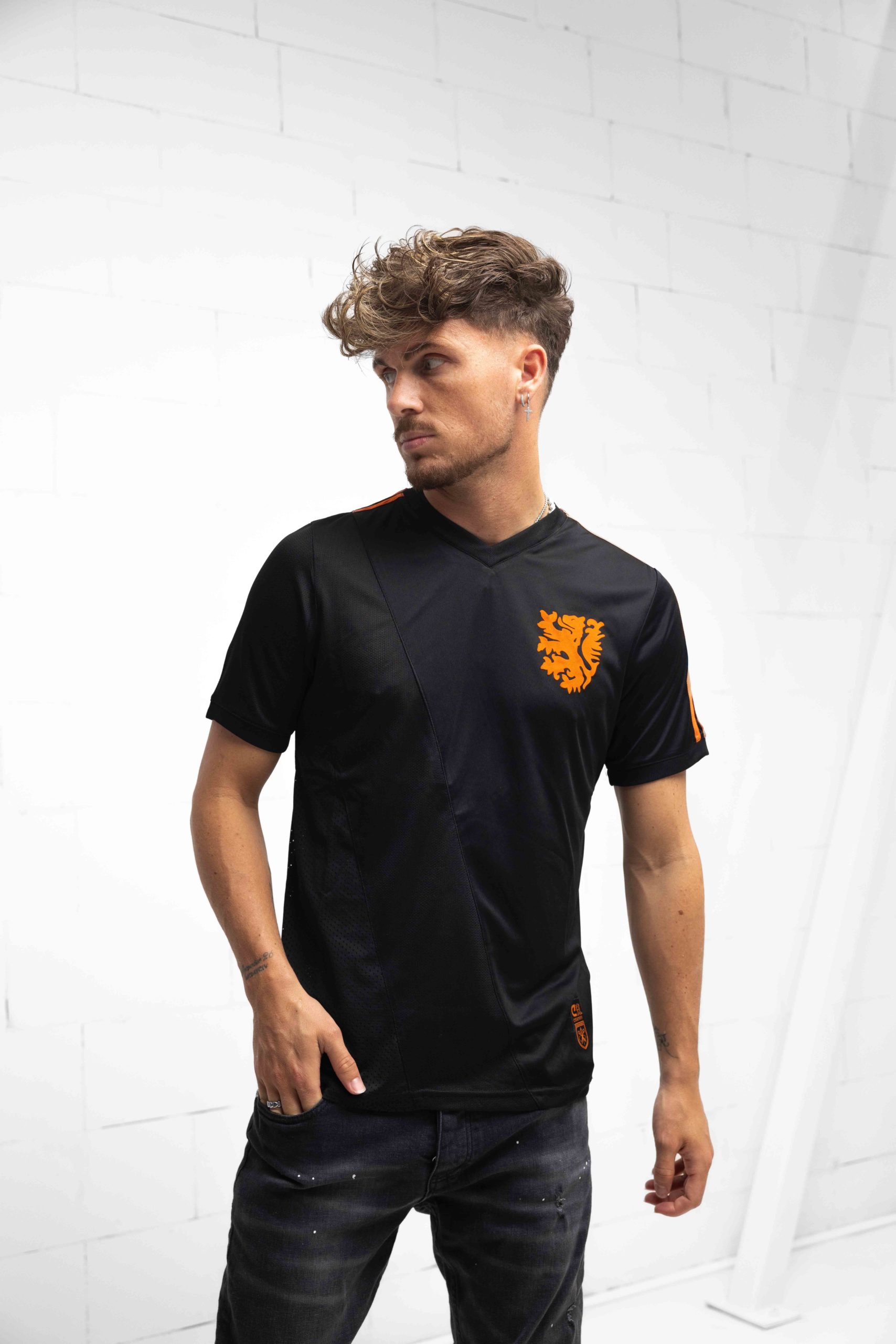 Cruyff Euro T-Shirt Heren Zwart