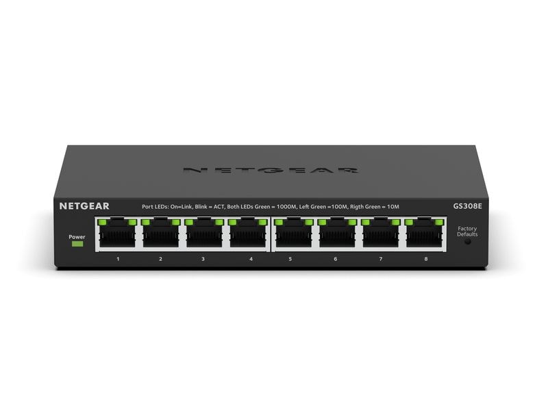 Netgear Switch GS308E 8 Port 8-Port Gigabit Ethernet Plus Switch