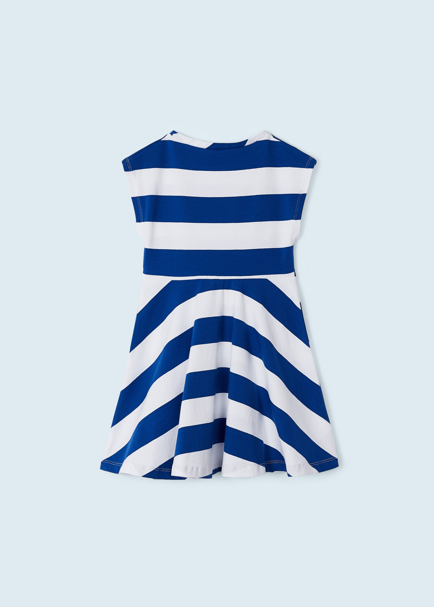 Vestido de algodão com estampa listrada para meninas