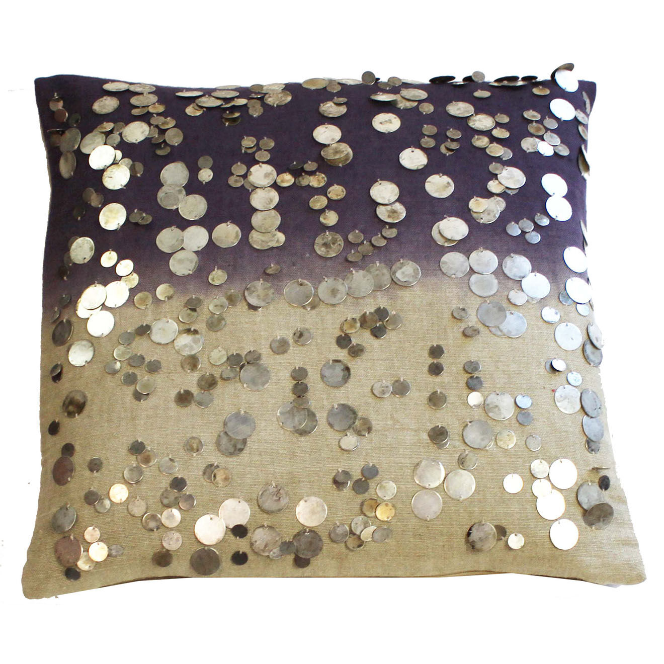 En Fil d'Indienne Housse de Coussin Gipsy Tie & Dye violette - 40x40 cm