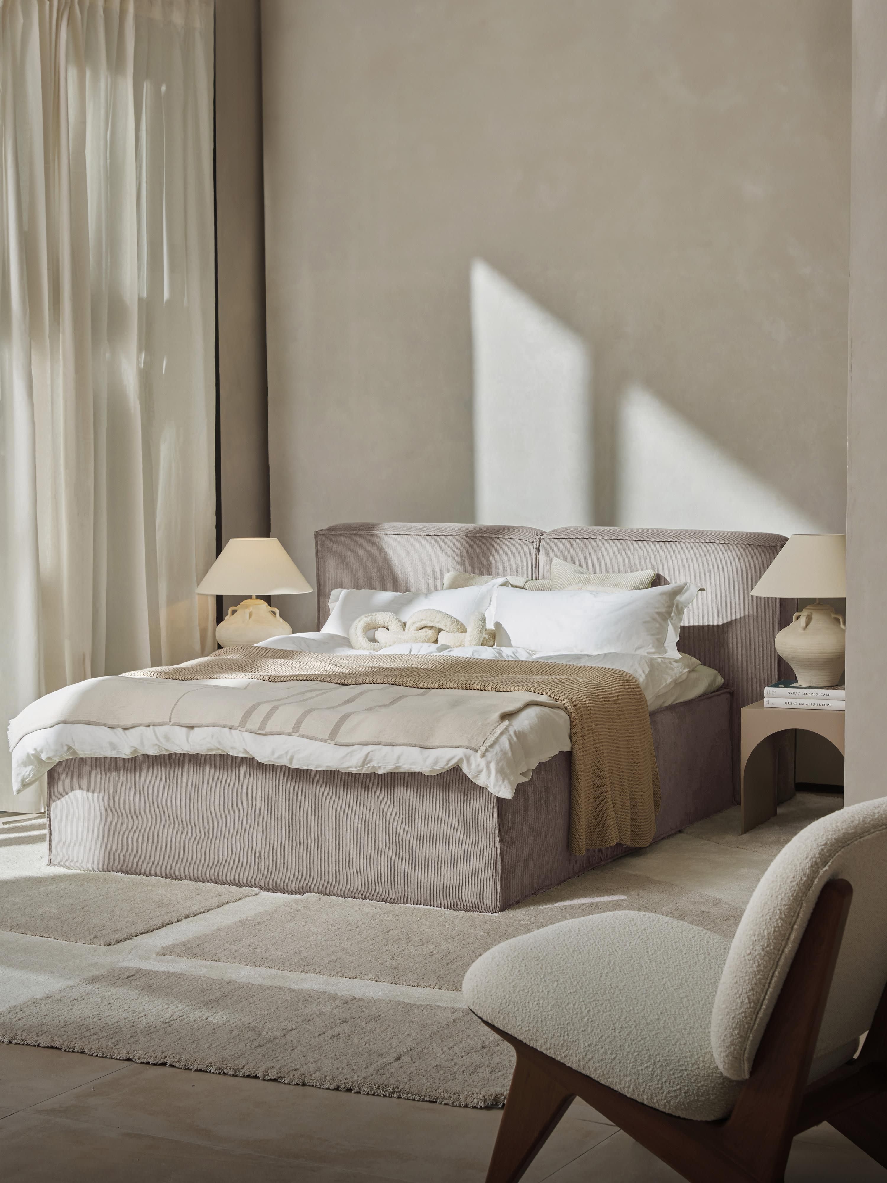 Corduroy boxspring bed Lennon