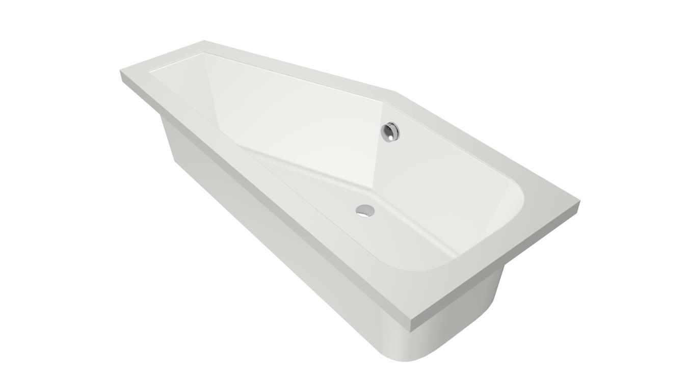 Xenz Lagoon Compact badkuip links 170x75x45cm edelweis
