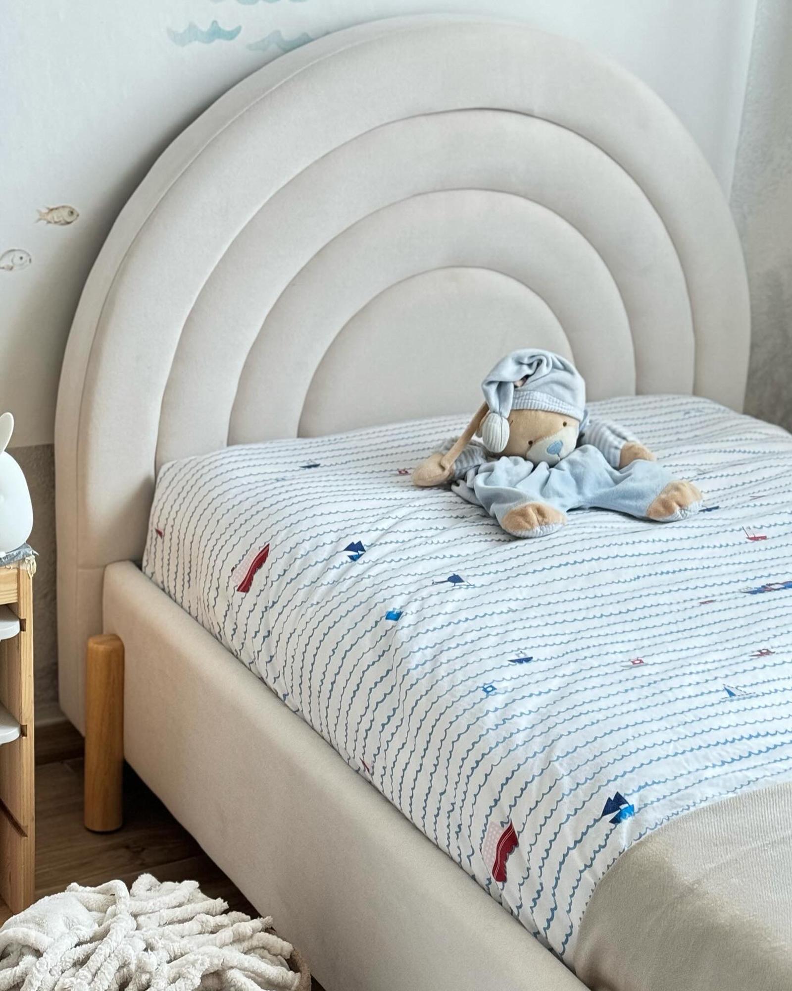 Kinderbed Fluweel ANET 90 x 200 cm Beige