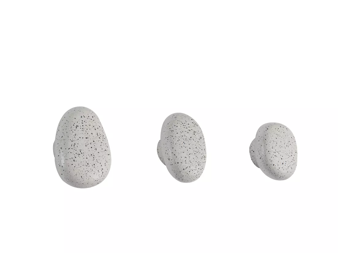 Lot de 3 patères de salle de bain en terrazzo - 3 tailles - STOCHI