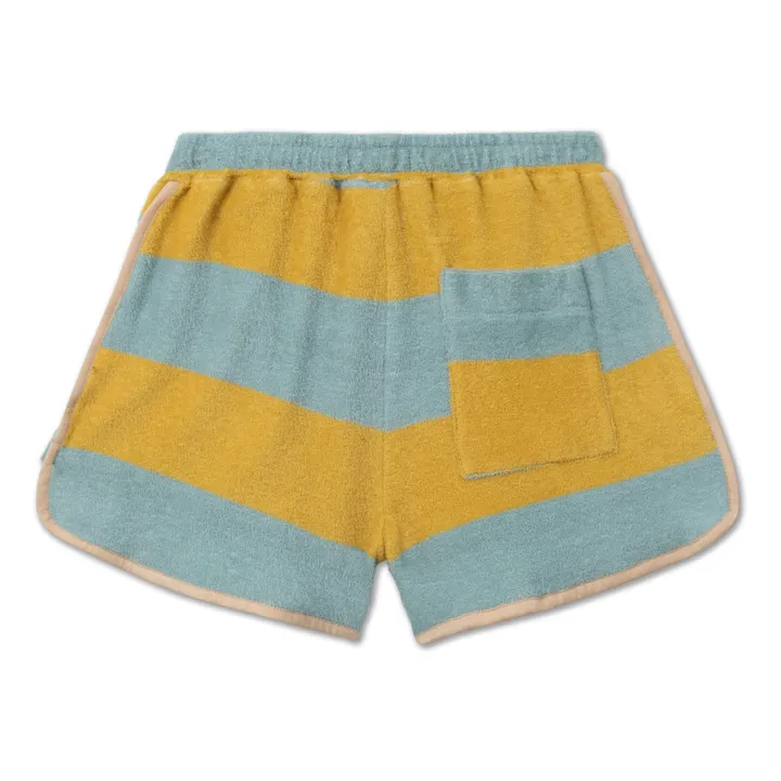 Repose AMS Short Eponge Bio Rayé | Jaune moutarde