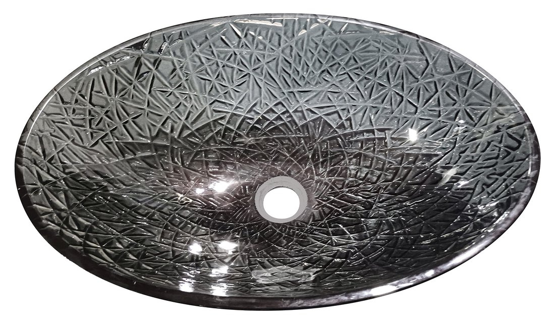 Sapho Purus glazen waskom 50x36cm zwart