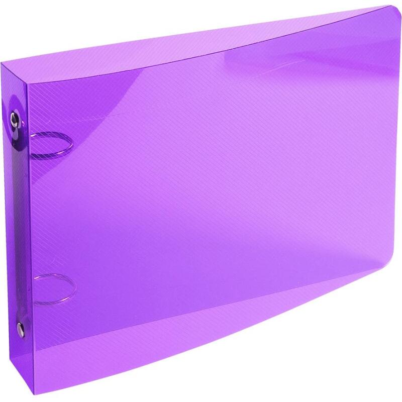 Classeur 2 anneaux plastifié pour fiches bristol Exacompta Crystal A5 - Dos 2,5 cm couleurs assorties