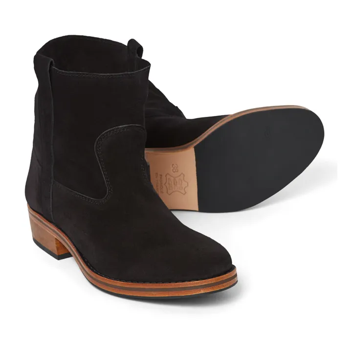 La Botte Gardiane Bottines Tiers Gardian Cuir Velours | Noir