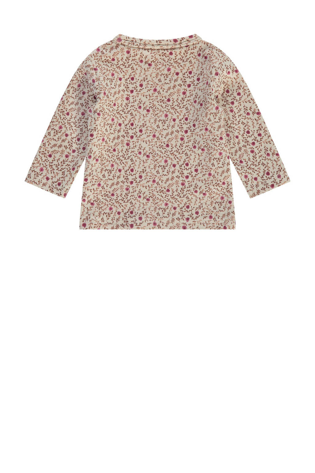A Tiny Story baby longsleeve met all over print beige/roze