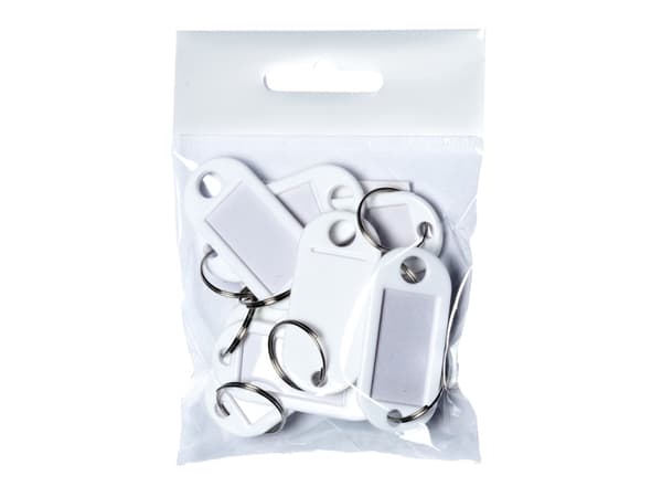 Nøglering PET 10stk Hvid