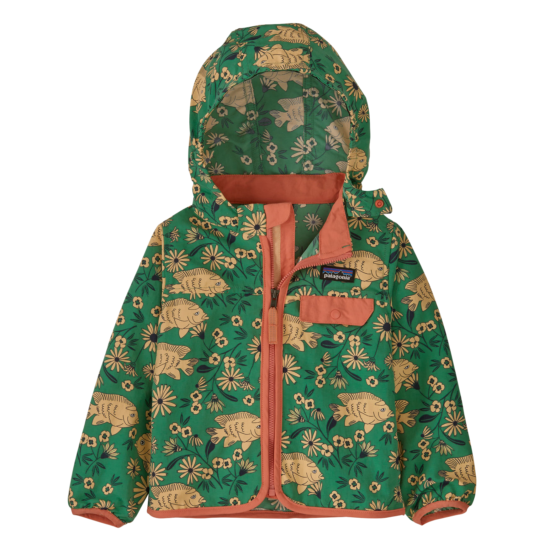 BAGGIES - Coupe-vent à capuche imprimée en fibres recyclées | Vert