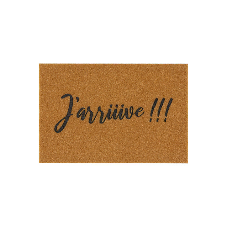Tapis d'entrée coco Doormat J'arrive !!! L.40 x l.60 cm naturel