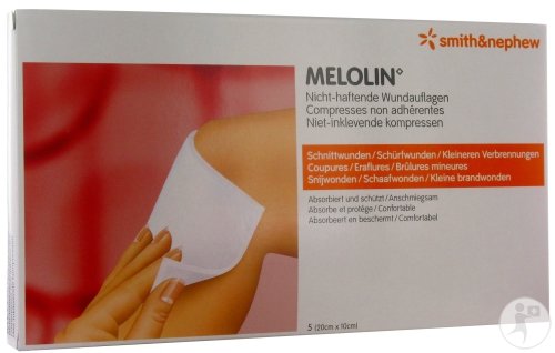 Smith&Nephew Melolin Compresse Stérile Absorbante Et Non-Adhérente 10x20cm 5 Pièces