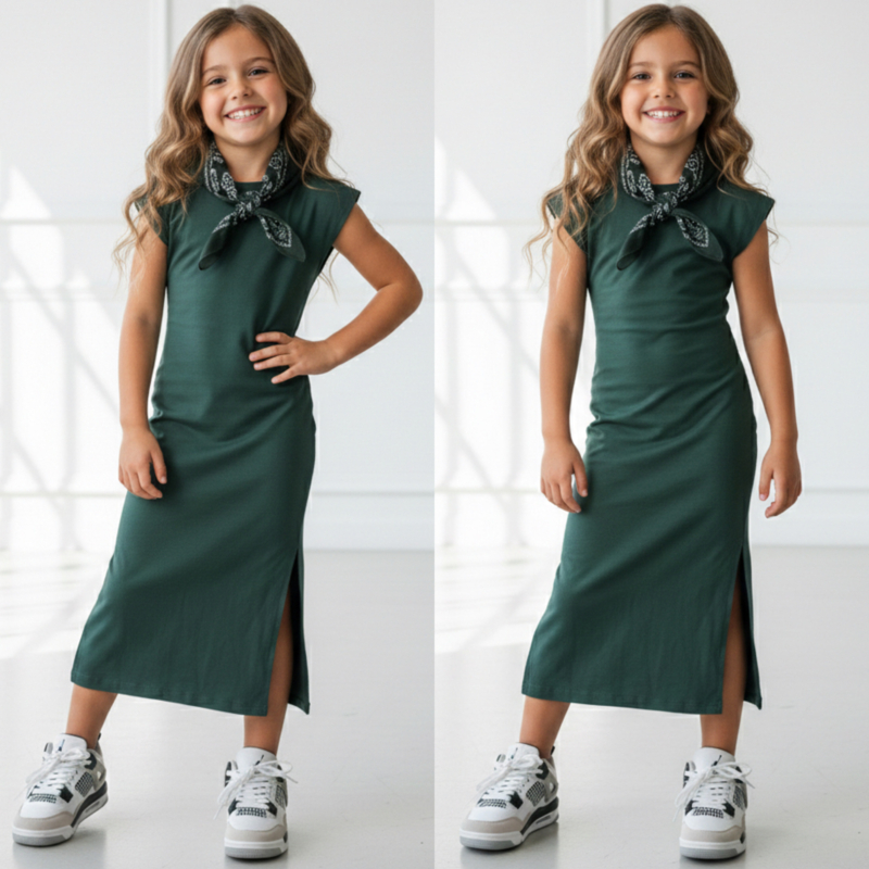 Bandana dress - donkergroen