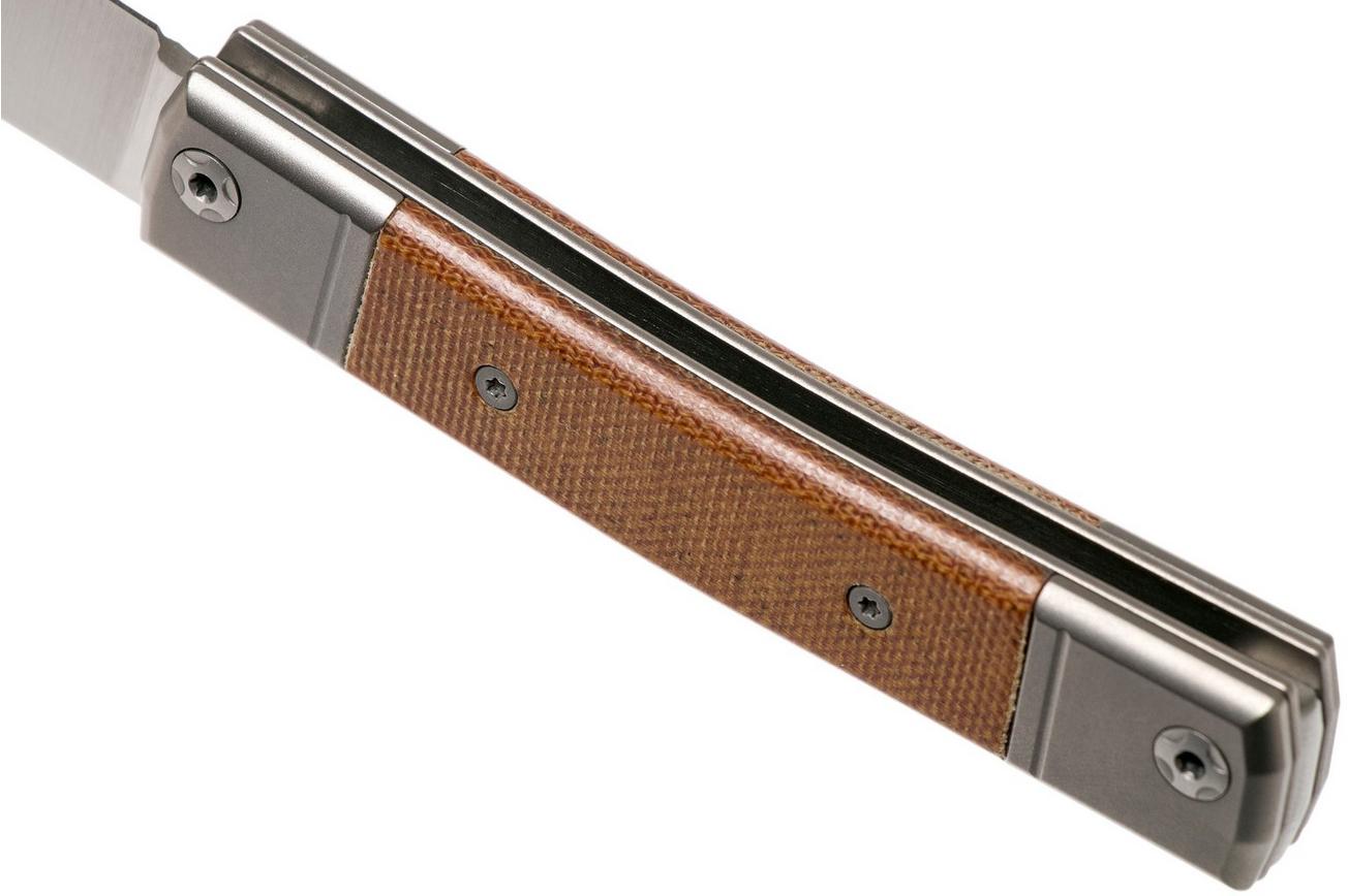 LionSteel BestMan BM1 CVN Natural Canvas Micarta slipjoint zakmes