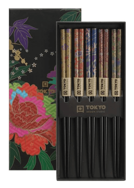 Tokyo Eetstokjes Geschenkset/5 Pioenrozen