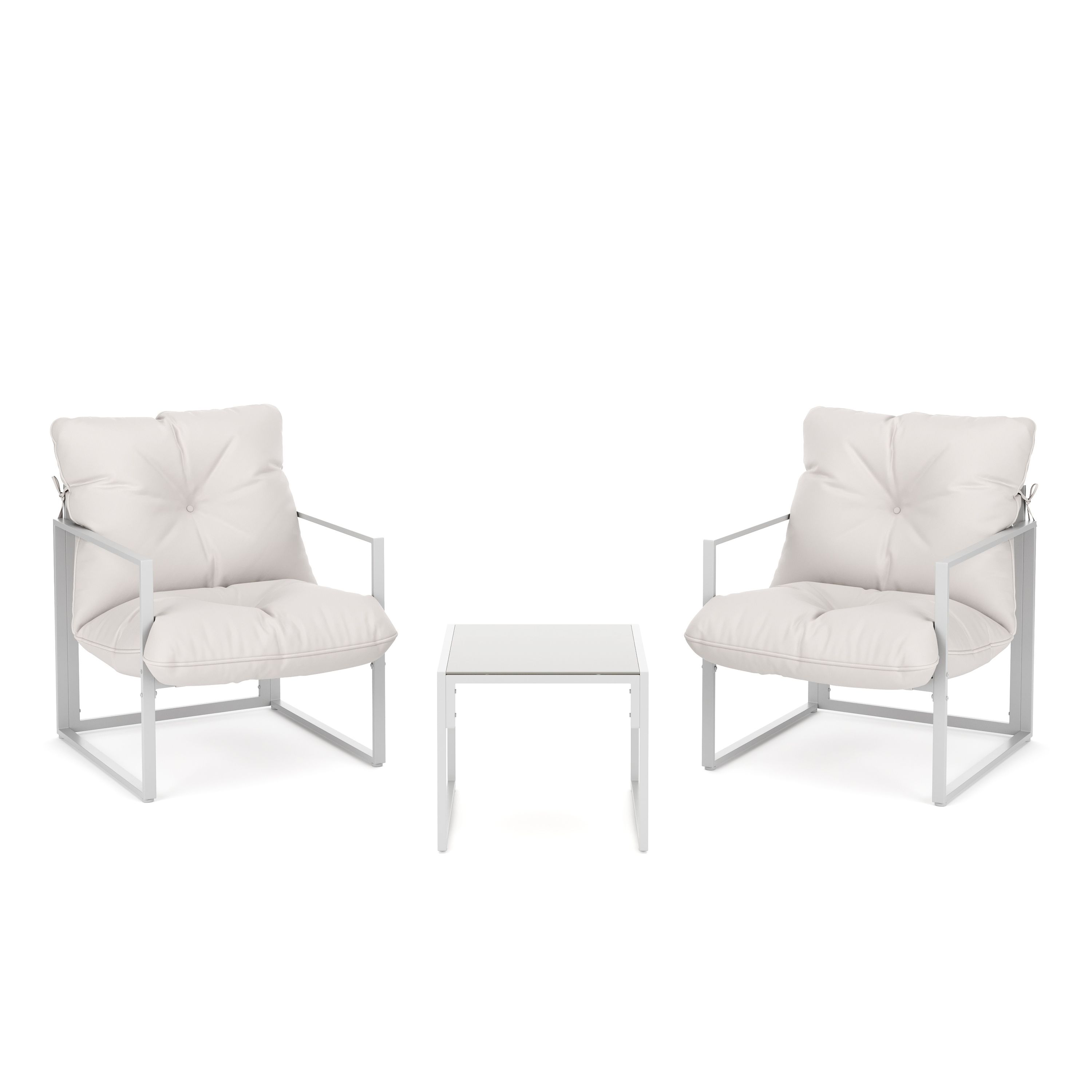 Gartenmöbel Set DELANO 3-teilig weiss