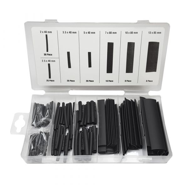 Benson Tools Conjunto de 120 Mangas Termoretrátil Pretas Varios Tamanhos - ELK48992