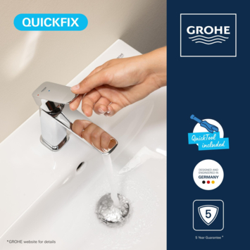 Grohe Dice wastafelmengkraan M-Size Push open Chroom