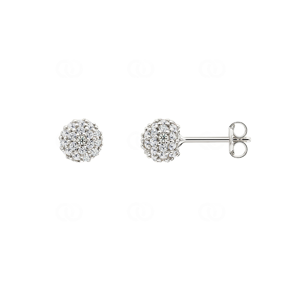 Ohrstecker 750/18 K Weissgold mit Zirkonia Pavé