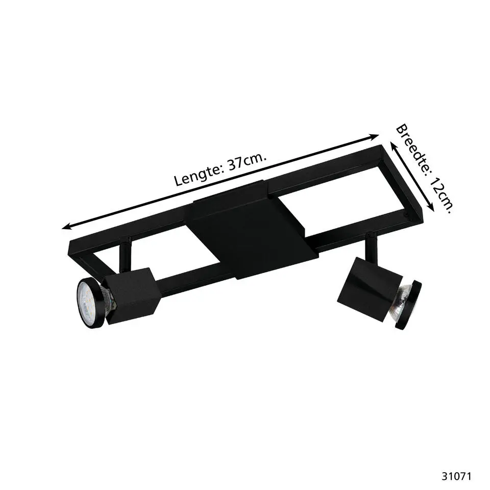 EGLO Zeraco 1 Spot - GU10 - 37 cm - Zwart