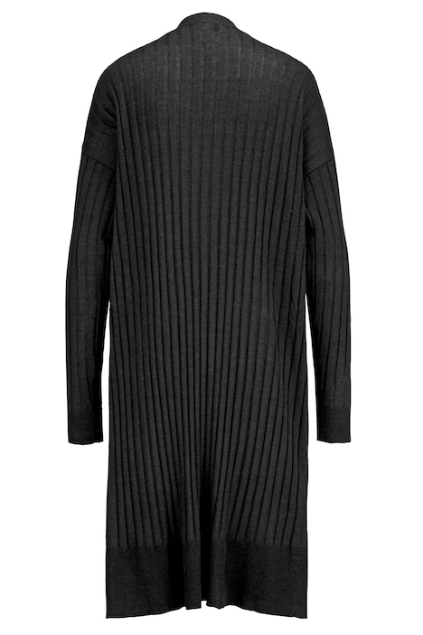 Long-Strickjacke, offene Form, Langarm