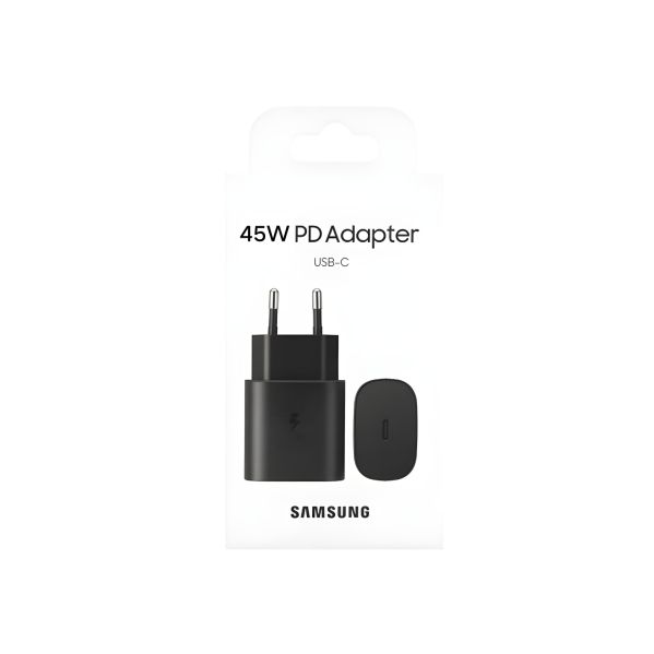 Samsung Carregador Completo 45W Adaptador Tipo-C e Cabo Tipo-C Preto