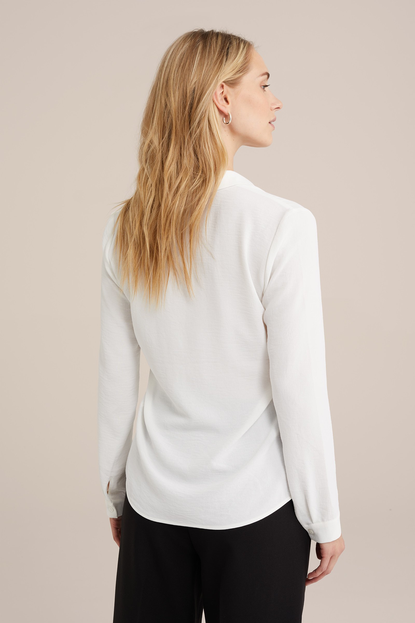 blouse met fijne structuur WE Fashion Gebroken wit