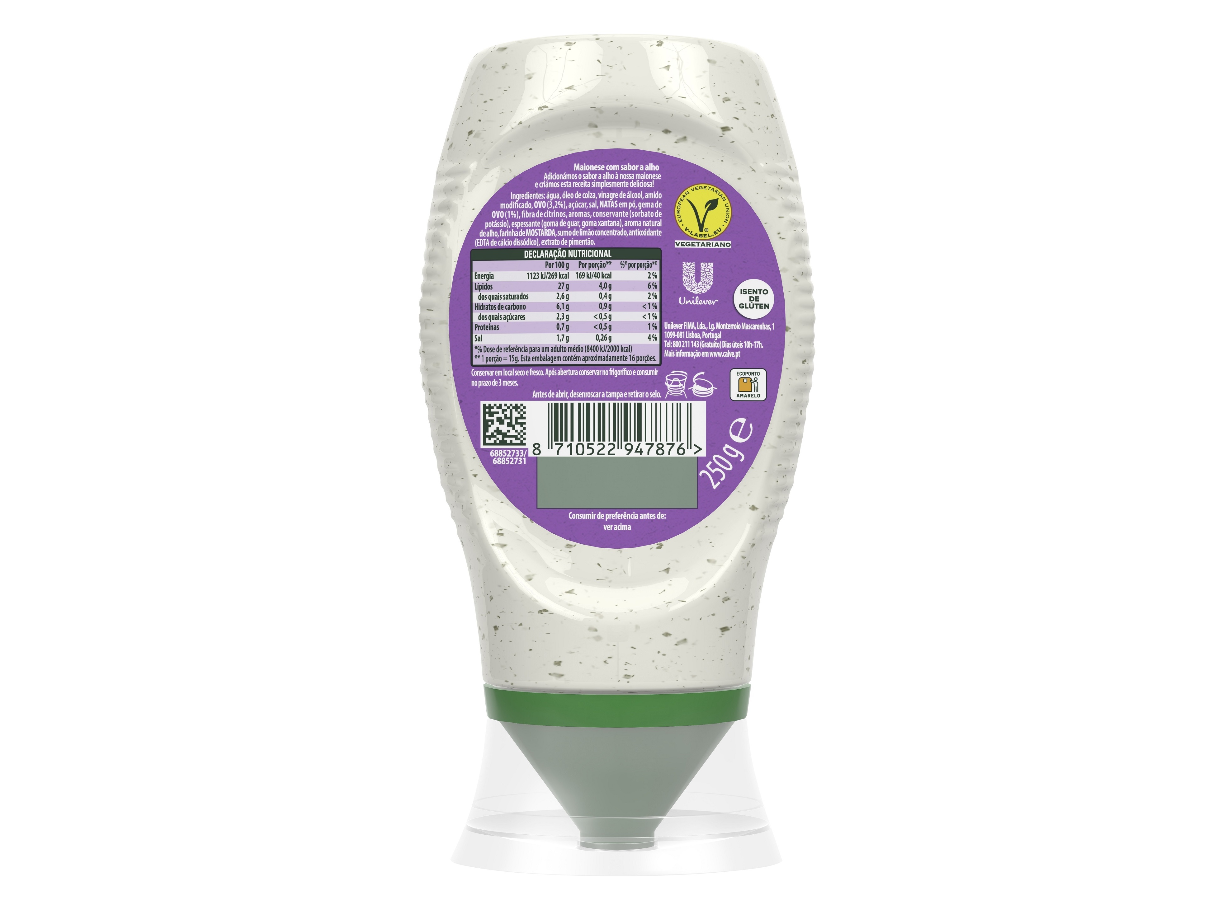 MAIONESE CALVÉ ALHO 250G