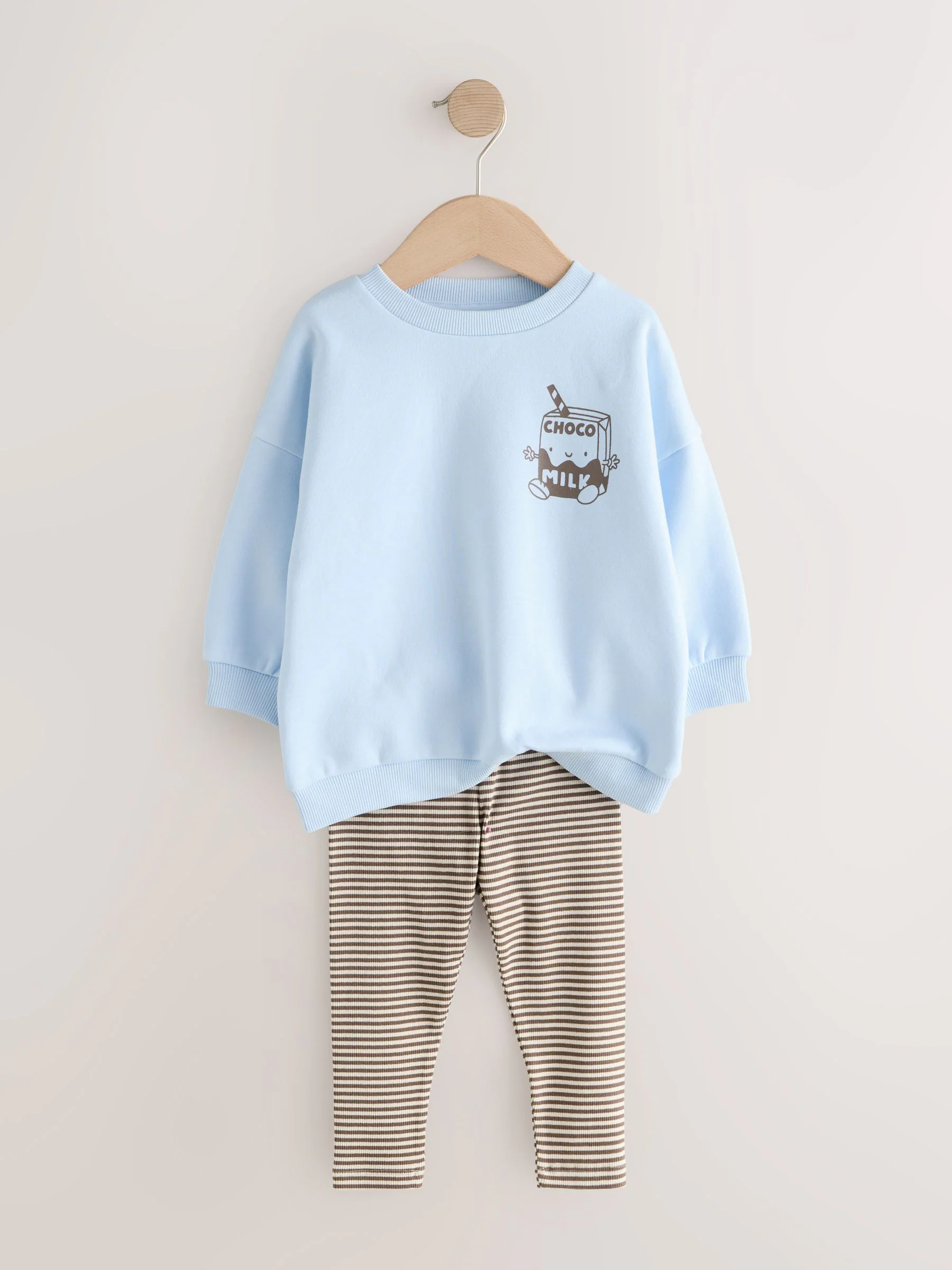 Blue Milk Print - Set met sweatshirt en legging (3 mnd-7 jr)