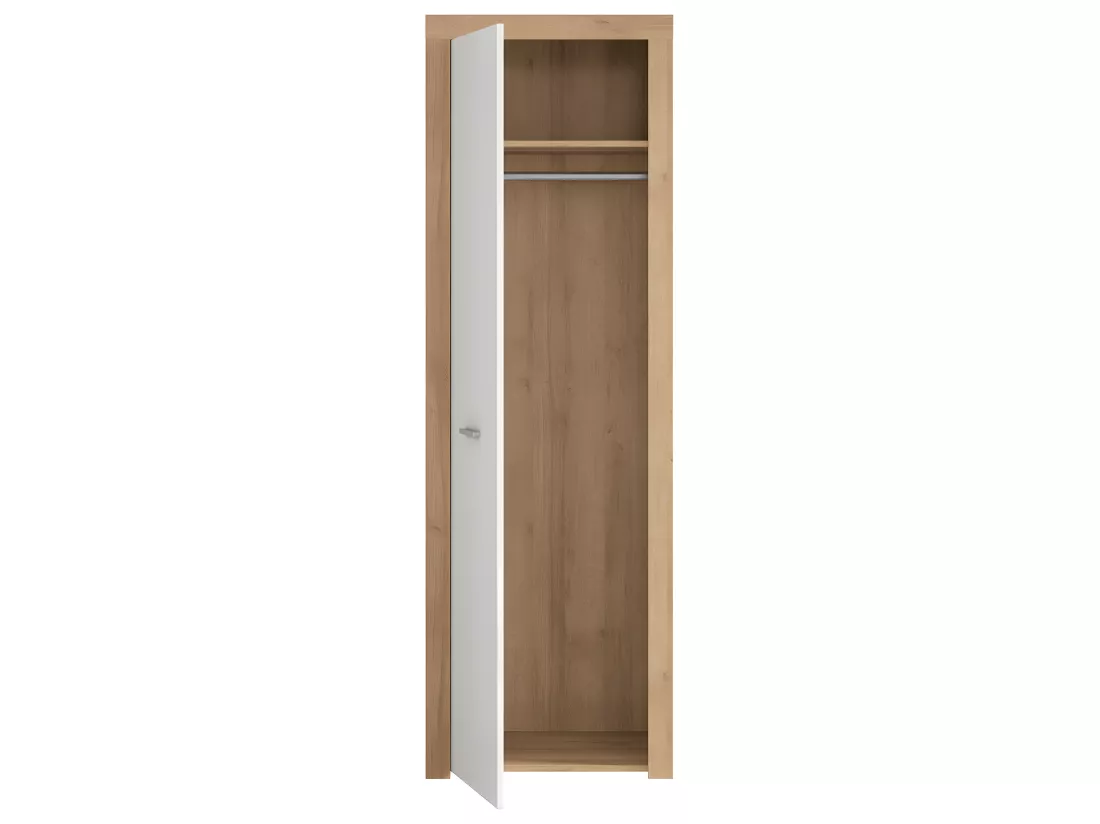 Armoire 1 porte Nora Blanc et Bois