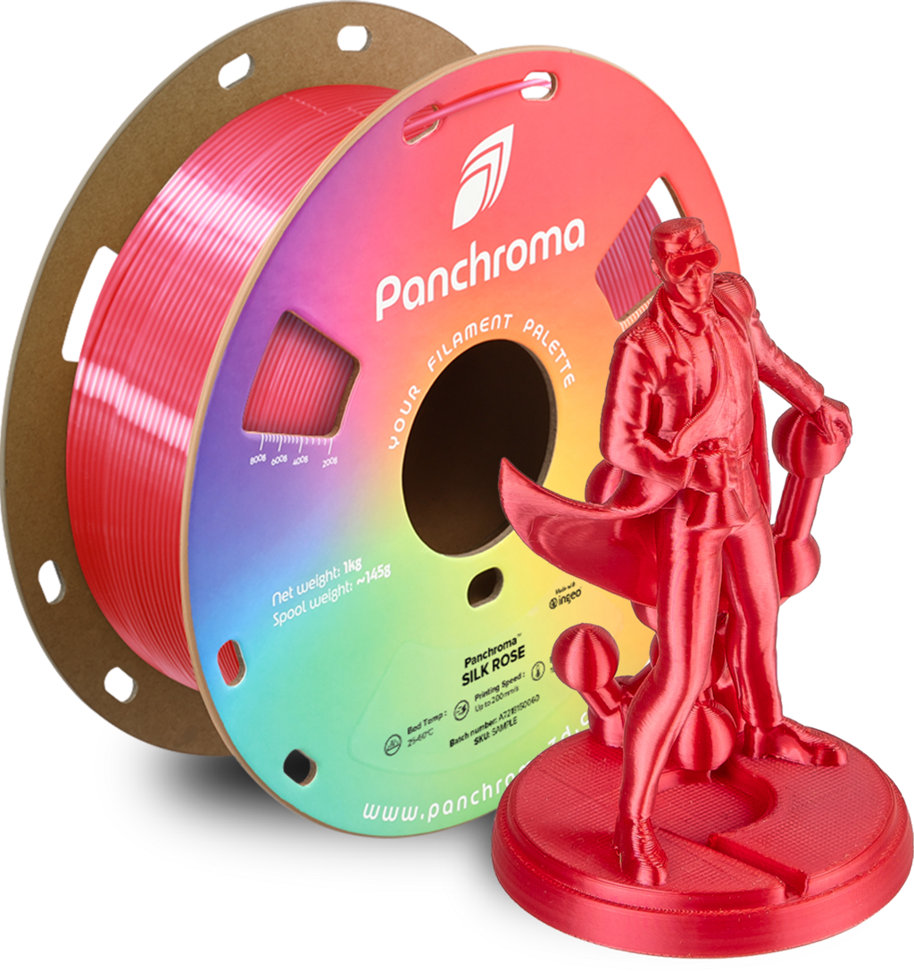 Polymaker  Panchroma™ PLA Silk Rose, 1,75 mm / 1000 g    Der Glanz der Eleganz in Rose