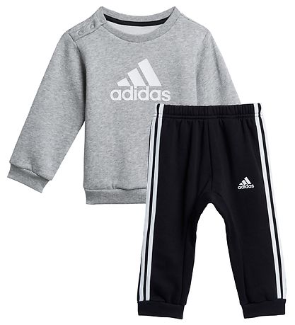 adidas Performance Sweatset - Bos - Grau Meliert/Weiß