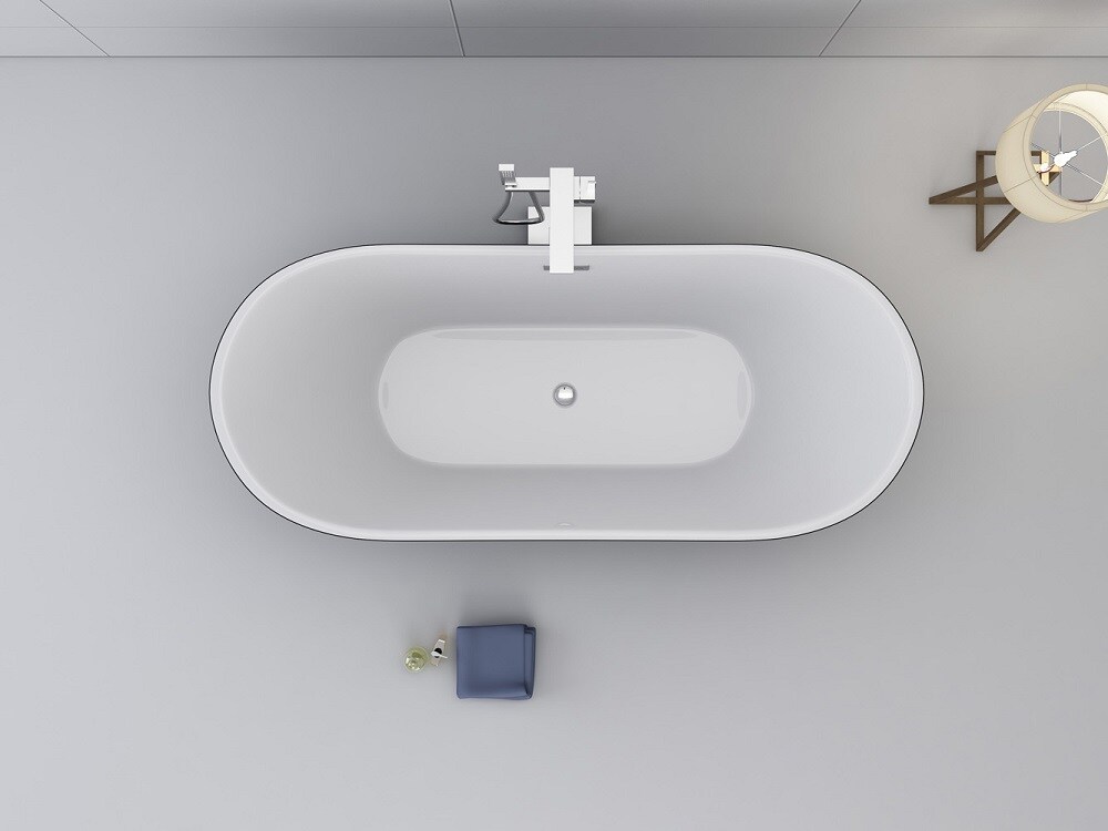 Jet-Line Badewanne Design LAUSANNE II schwarz Freistehend