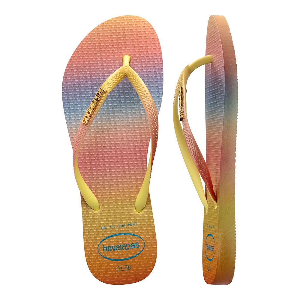 Havaianas SLIM GRADIENT SUNSET - Tongs Femme yellow pixel