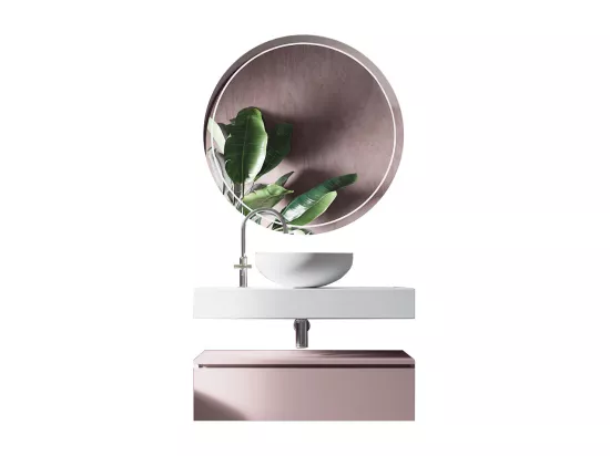Ensemble de salle de bain 4 pièces ASTRA blanc/rose